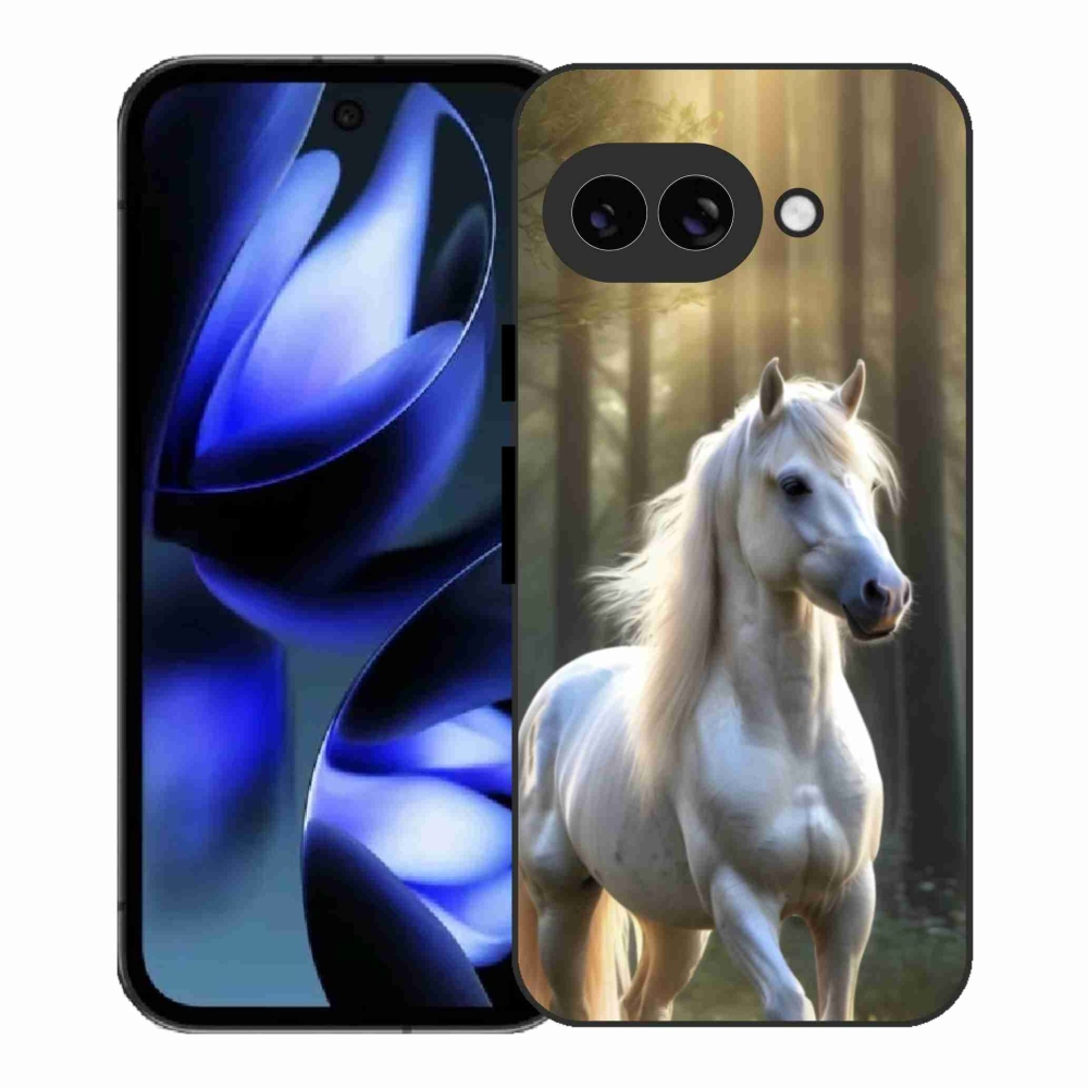 Gélový kryt mmCase na Google Pixel 9a - biely kôň 3