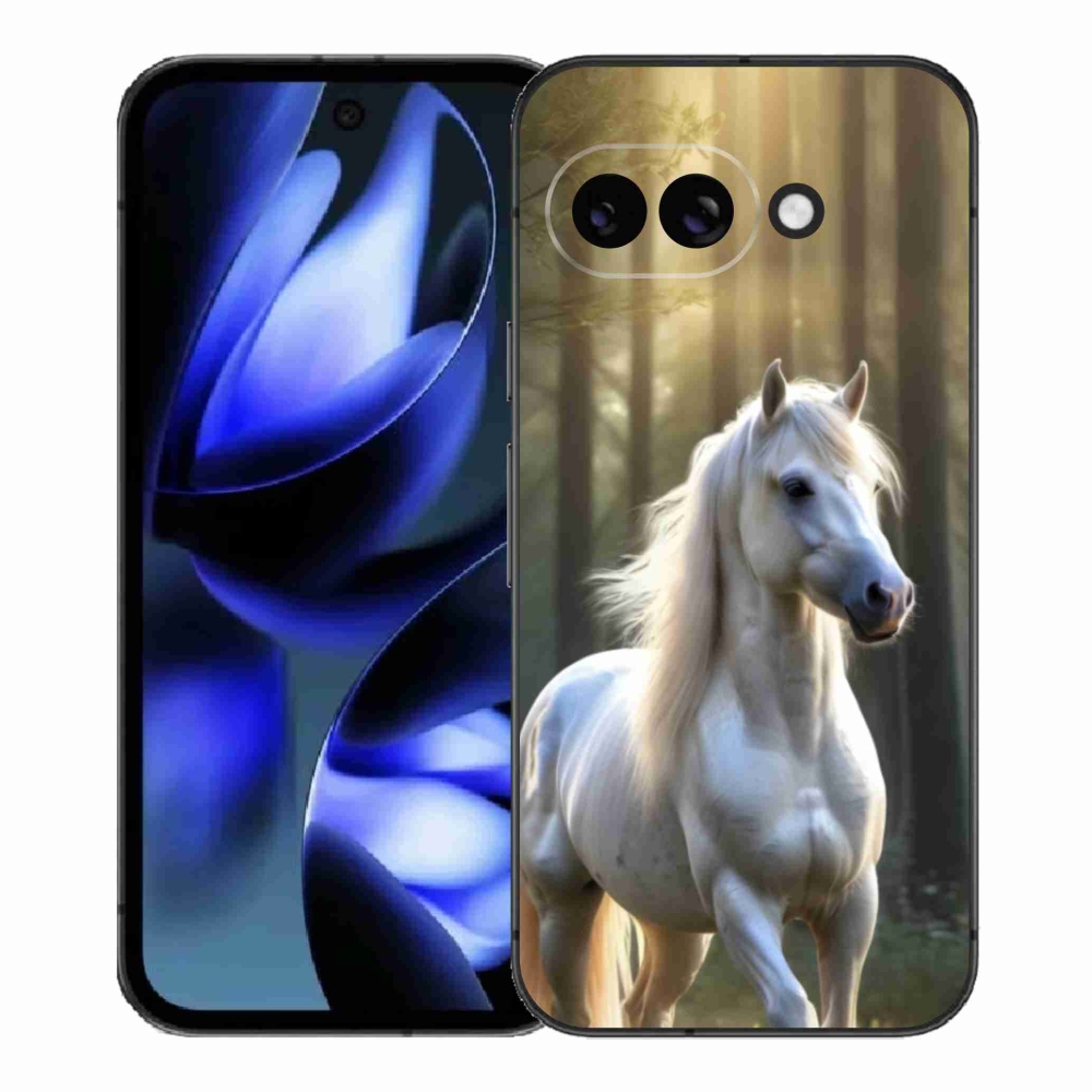 Gélový kryt mmCase na Google Pixel 9a - biely kôň 3
