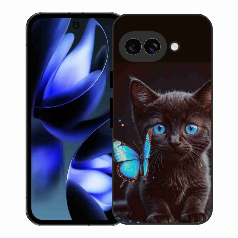 Gélový kryt mmCase na Google Pixel 9a - čierne mačiatko 3