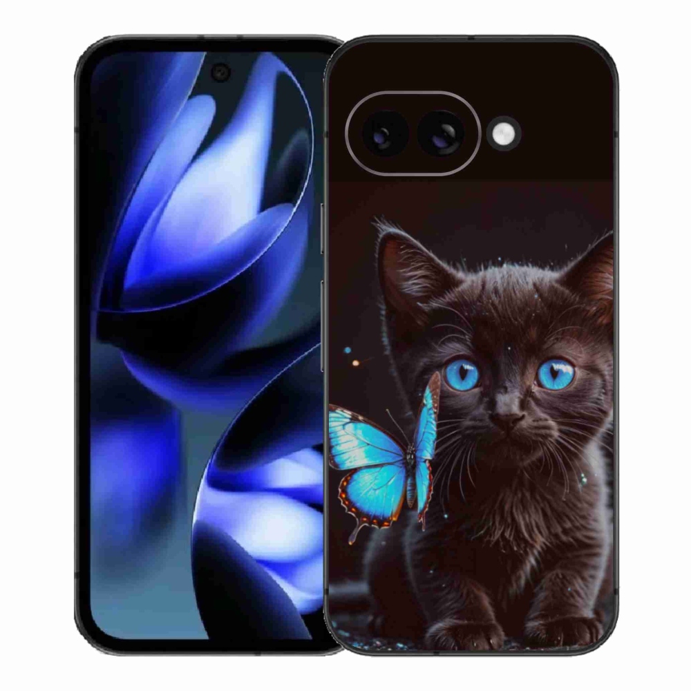 Gélový kryt mmCase na Google Pixel 9a - čierne mačiatko 3