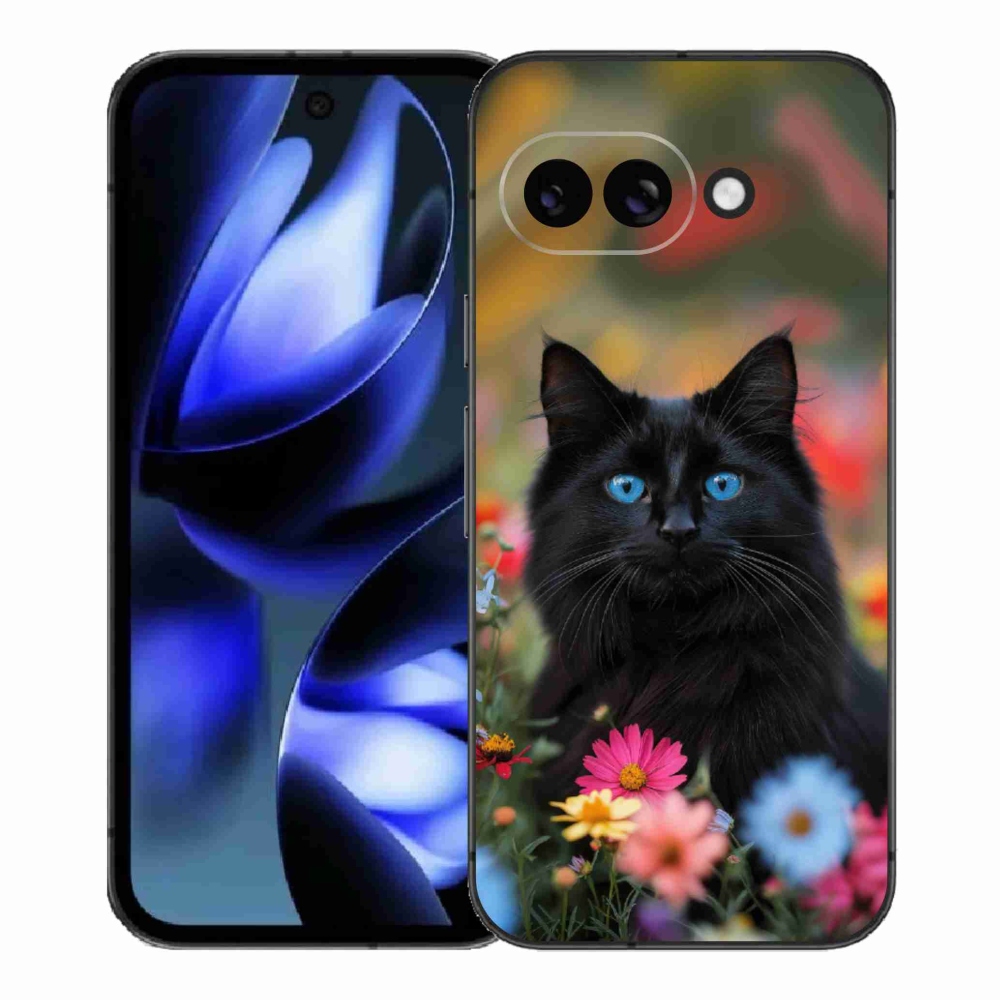 Gélový kryt mmCase na Google Pixel 9a - čierne mačiatko 4