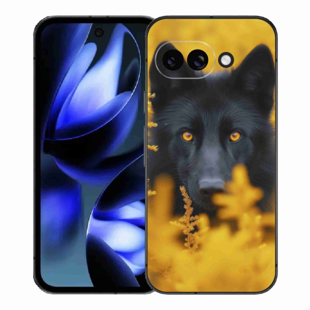 Gélový kryt mmCase na Google Pixel 9a - čierny vlk 2