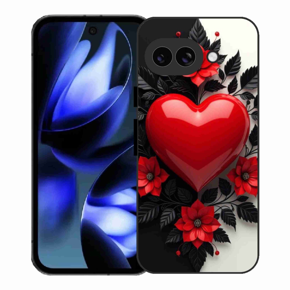 Gélový kryt mmCase na Google Pixel 9a - červené srdce