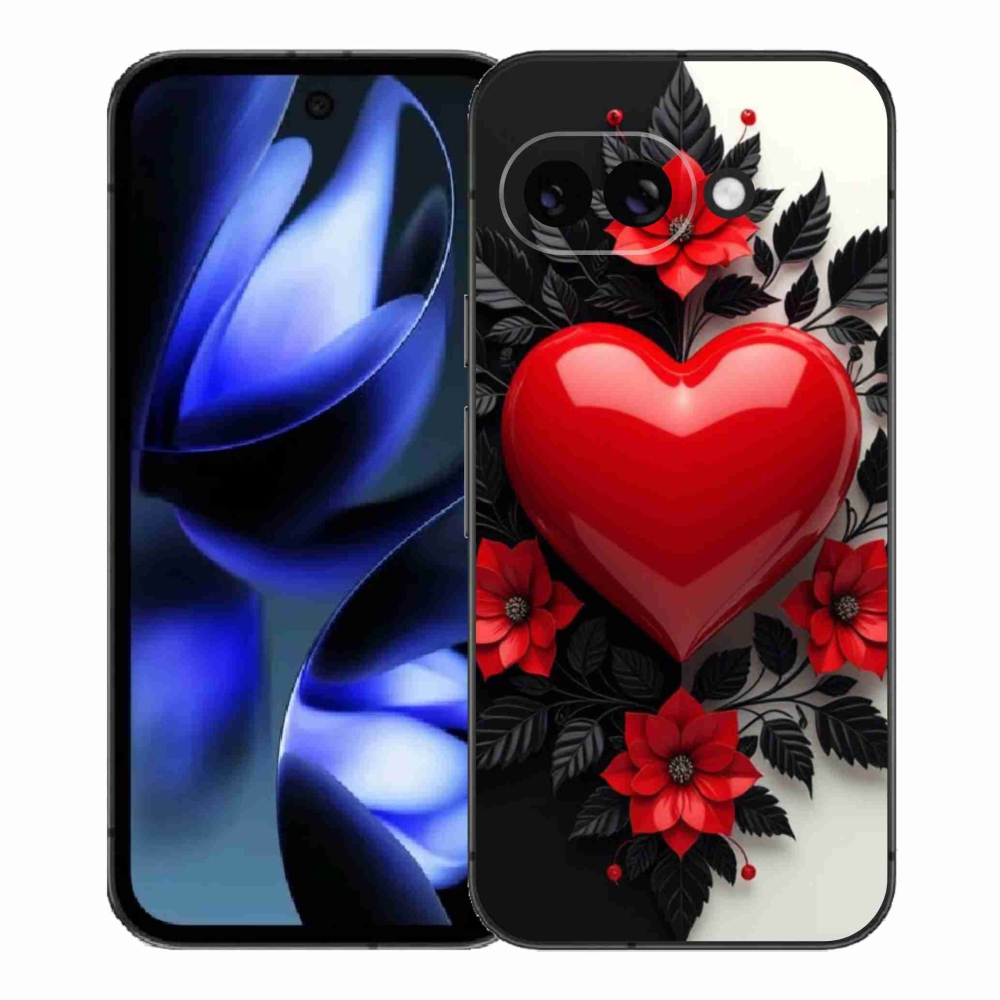 Gélový kryt mmCase na Google Pixel 9a - červené srdce