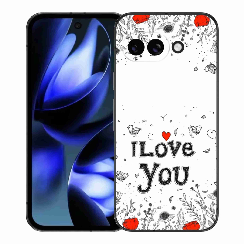 Gélový kryt mmCase na Google Pixel 9a - I love you biele pozadie