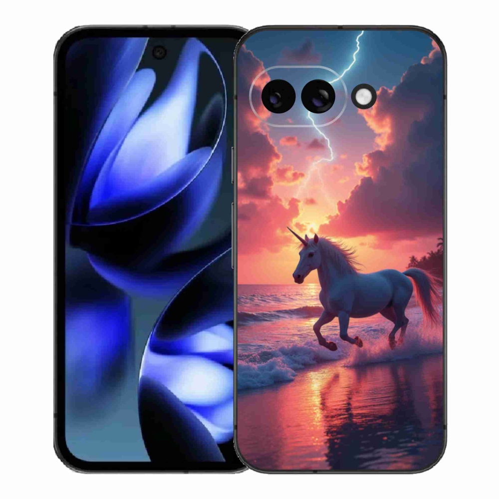 Gélový kryt mmCase na Google Pixel 9a - jednorožec na pláži