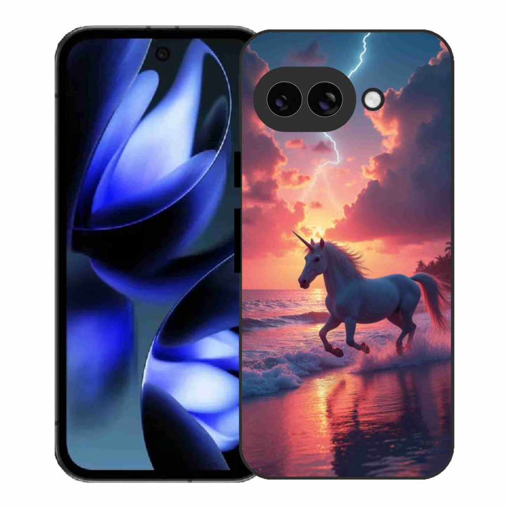 Gélový kryt mmCase na Google Pixel 9a - jednorožec na pláži