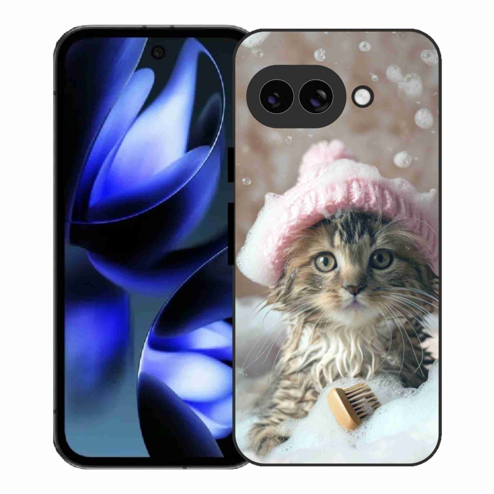 Gélový kryt mmCase na Google Pixel 9a - mačiatko a kúpeľ