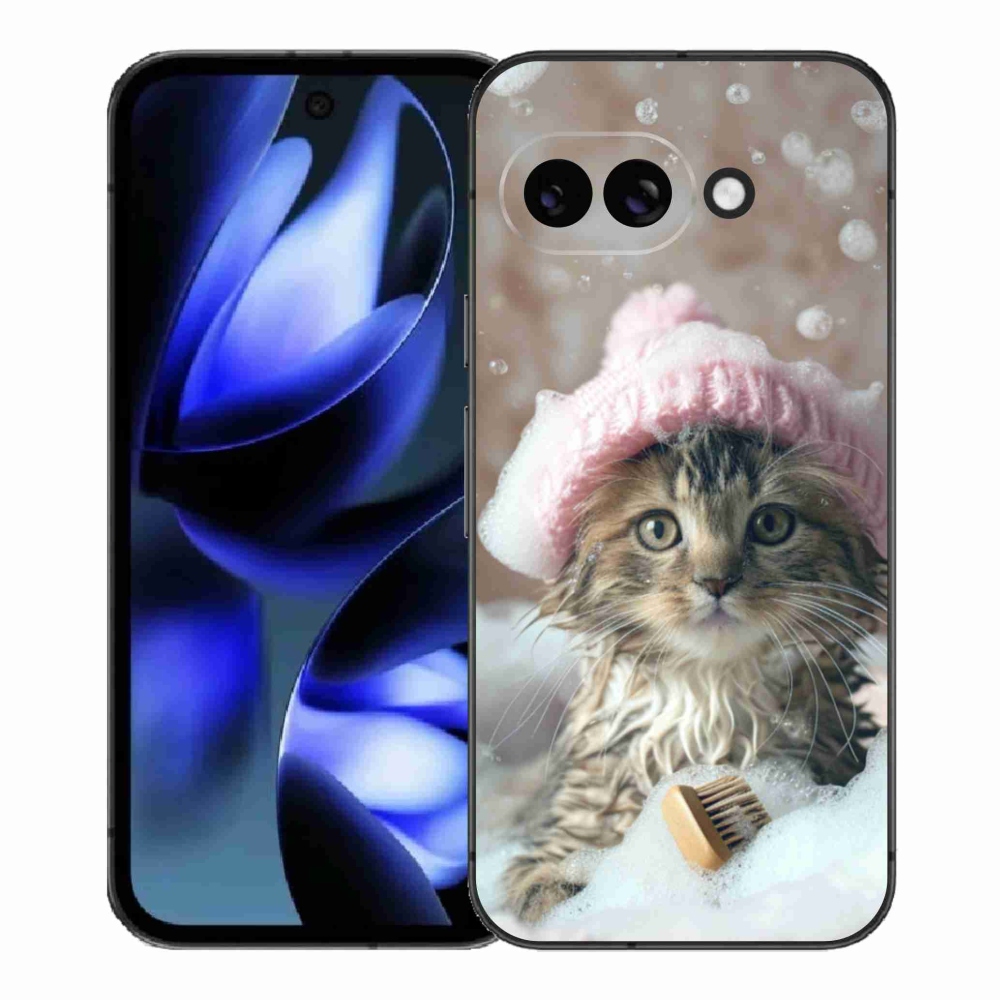 Gélový kryt mmCase na Google Pixel 9a - mačiatko a kúpeľ