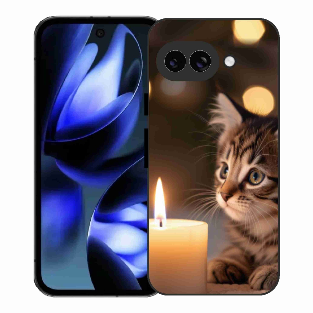 Gélový kryt mmCase na Google Pixel 9a - mačiatko a sviečka