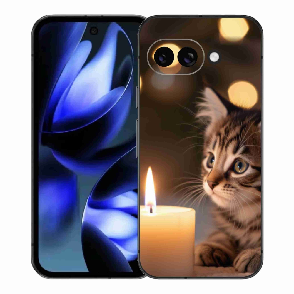 Gélový kryt mmCase na Google Pixel 9a - mačiatko a sviečka