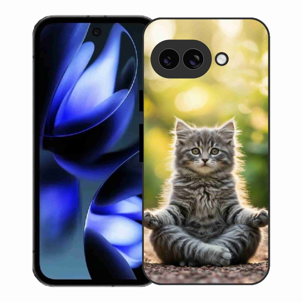 Gélový kryt mmCase na Google Pixel 9a - meditujúce mačiatko