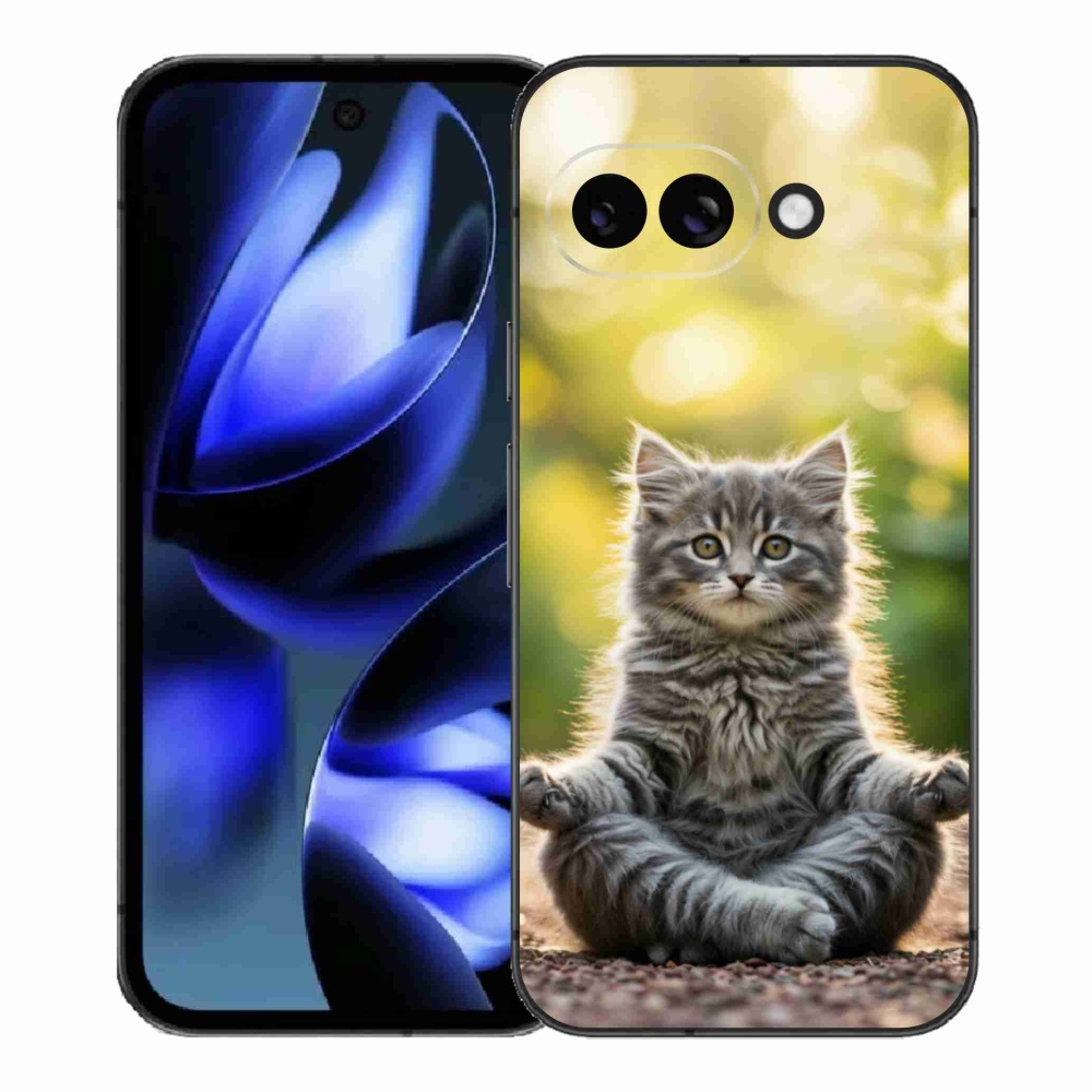 Gélový kryt mmCase na Google Pixel 9a - meditujúce mačiatko