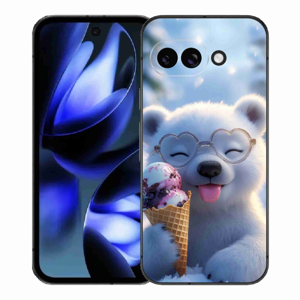 Gélový kryt mmCase na Google Pixel 9a - medvedík so zmrzlinou