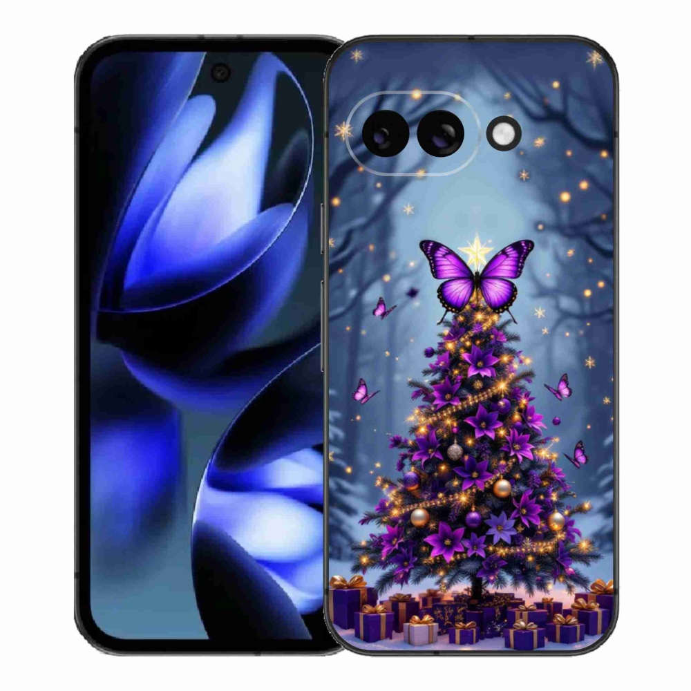 Gélový kryt mmCase na Google Pixel 9a - motýlí vianočný stromček