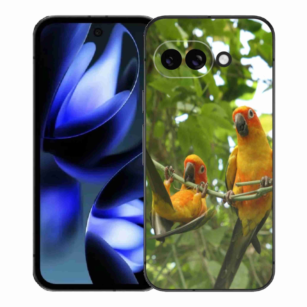 Gélový kryt mmCase na Google Pixel 9a - papagáje aratingy