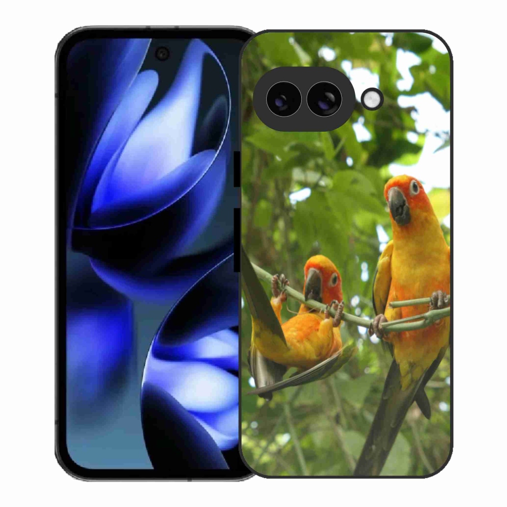Gélový kryt mmCase na Google Pixel 9a - papagáje aratingy