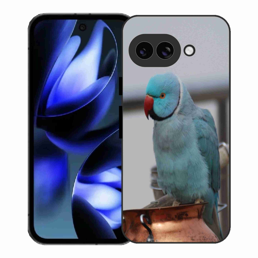 Gélový kryt mmCase na Google Pixel 9a - papagáj Alexandr modrý