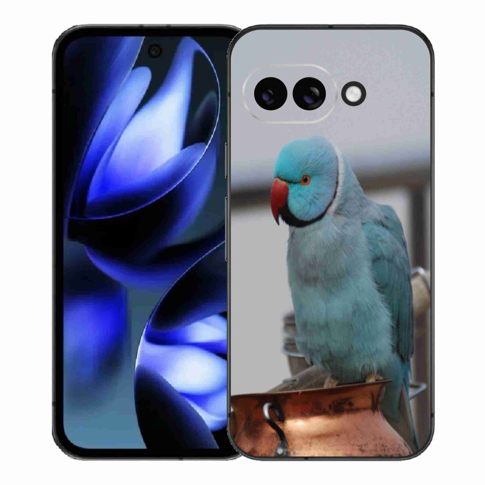 Gélový kryt mmCase na Google Pixel 9a - papagáj Alexandr modrý