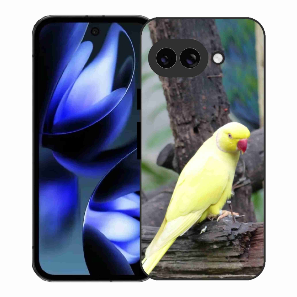 Gélový kryt mmCase na Google Pixel 9a - papagáj alexander žltý