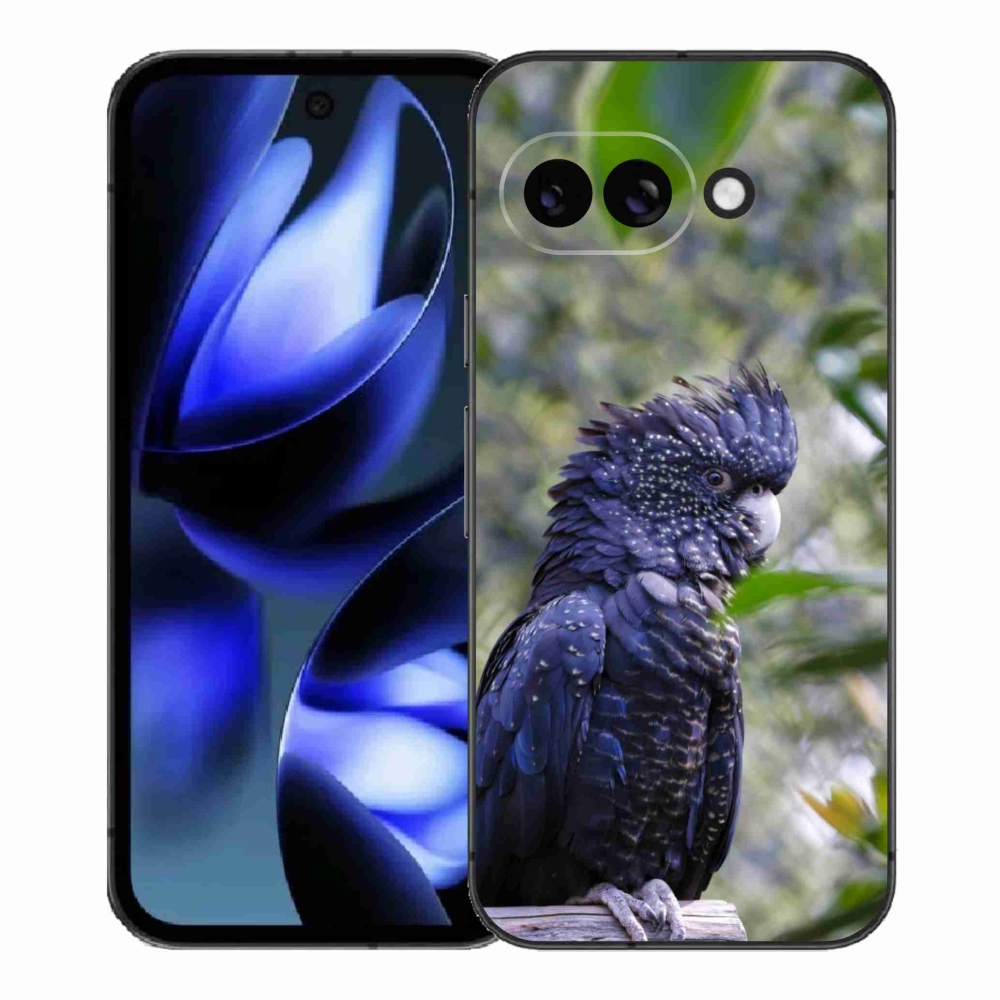Gélový kryt mmCase na Google Pixel 9a - papagáj kakadu čierny