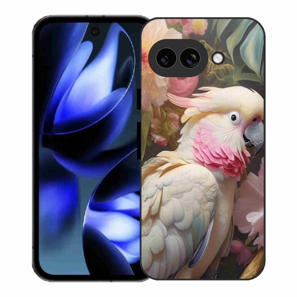 Gélový kryt mmCase na Google Pixel 9a - papagáj kakadu ružový 2