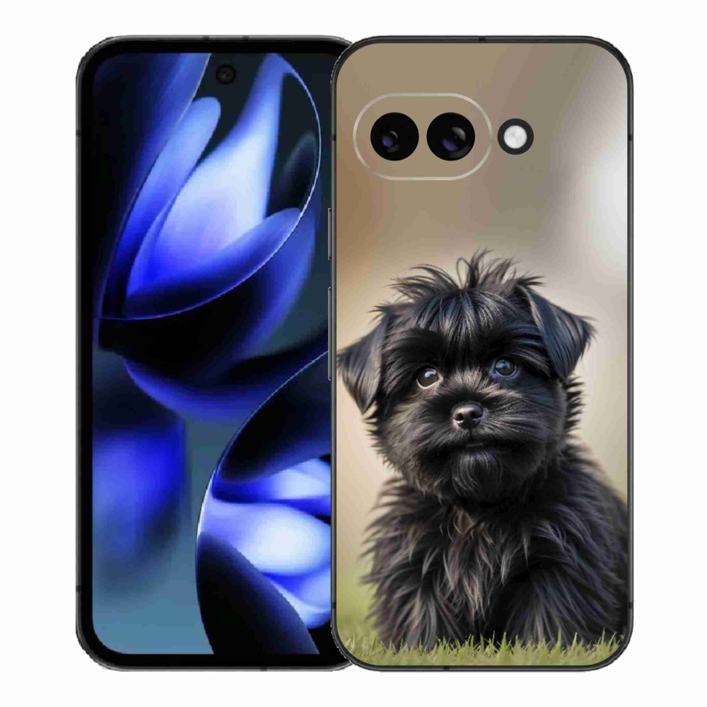 Gélový kryt mmCase na Google Pixel 9a - roztomilý čierny psík