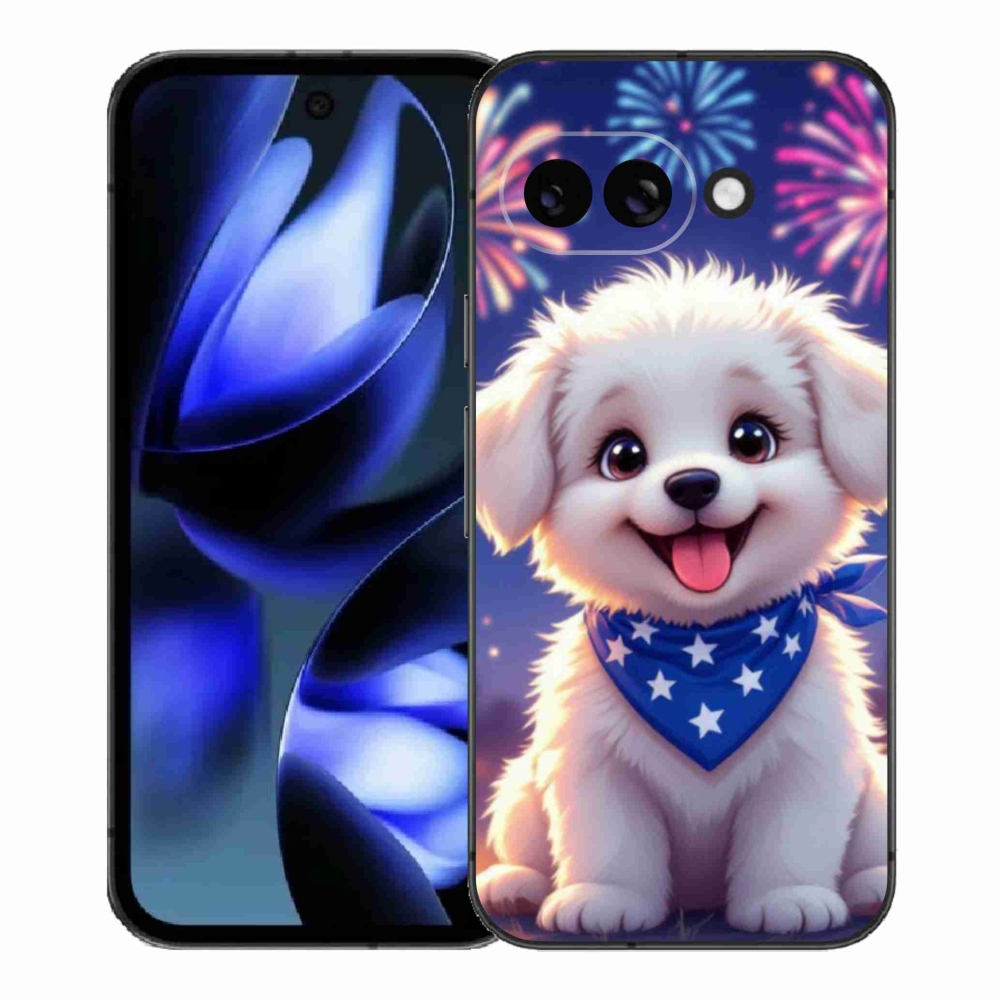 Gélový kryt mmCase na Google Pixel 9a - slávnostné šteňa