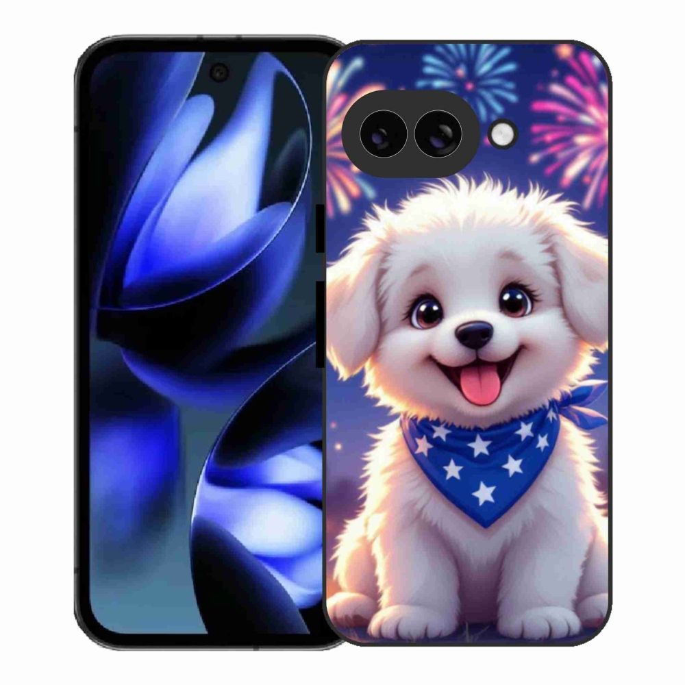 Gélový kryt mmCase na Google Pixel 9a - slávnostné šteňa