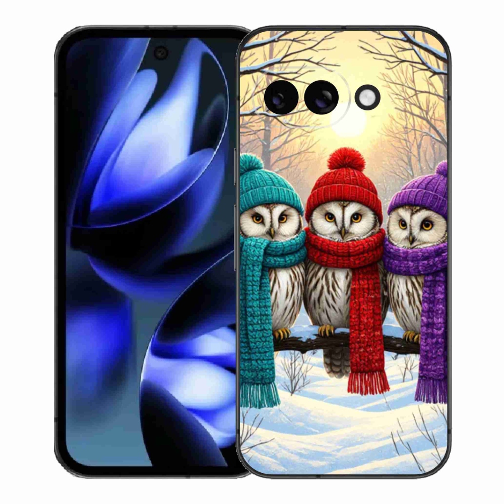Gélový kryt mmCase na Google Pixel 9a - soví priatelia