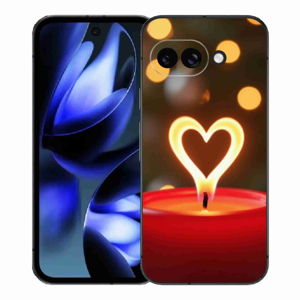 Gélový kryt mmCase na Google Pixel 9a - srdce z plameňa