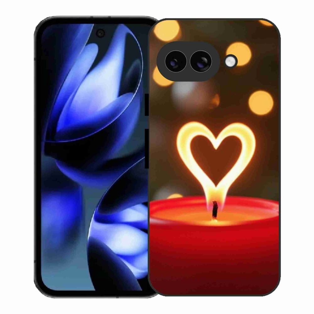 Gélový kryt mmCase na Google Pixel 9a - srdce z plameňa