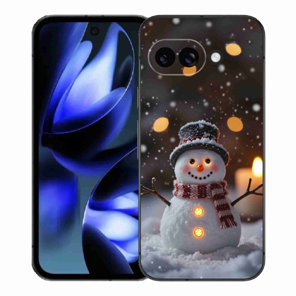 Gélový kryt mmCase na Google Pixel 9a - veselý snehuliak