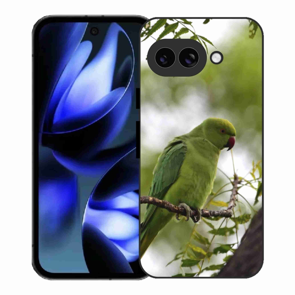 Gélový kryt mmCase na Google Pixel 9a - zelený papagáj