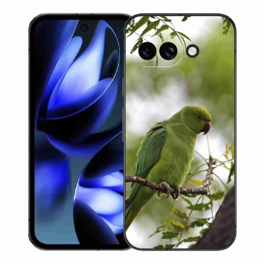 Gélový kryt mmCase na Google Pixel 9a - zelený papagáj