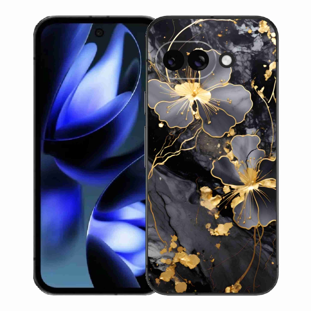 Gélový kryt mmCase na Google Pixel 9a - zlaté kvety