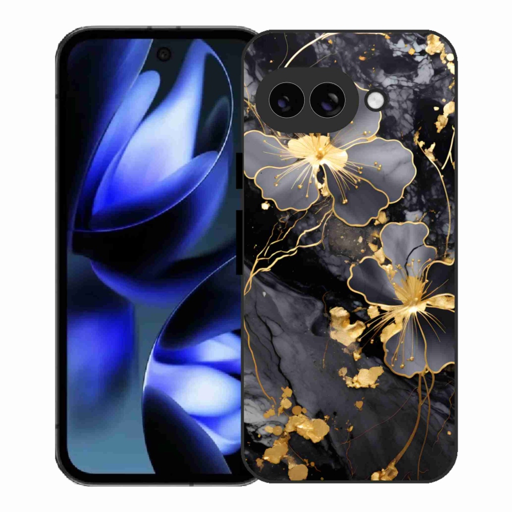 Gélový kryt mmCase na Google Pixel 9a - zlaté kvety