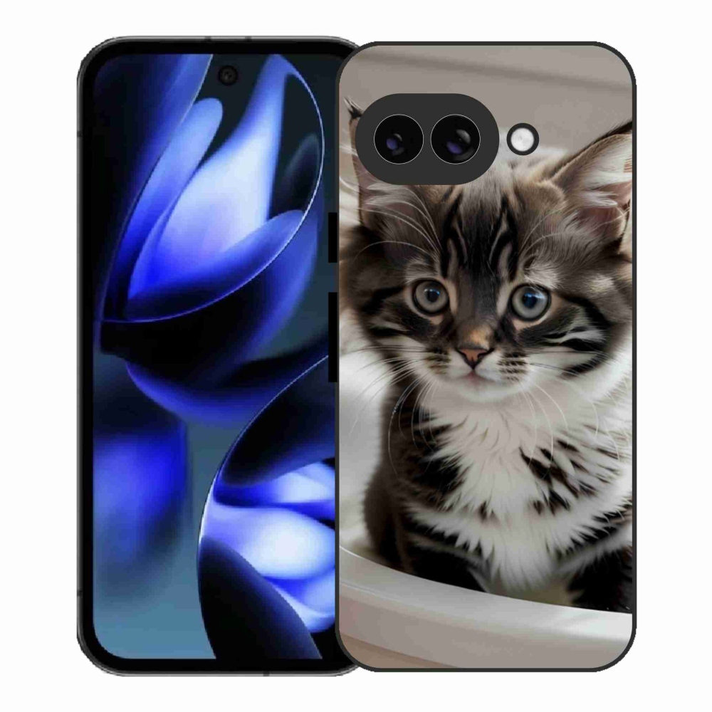 Gélový kryt mmCase na Google Pixel 9a - zvedavé mačiatko