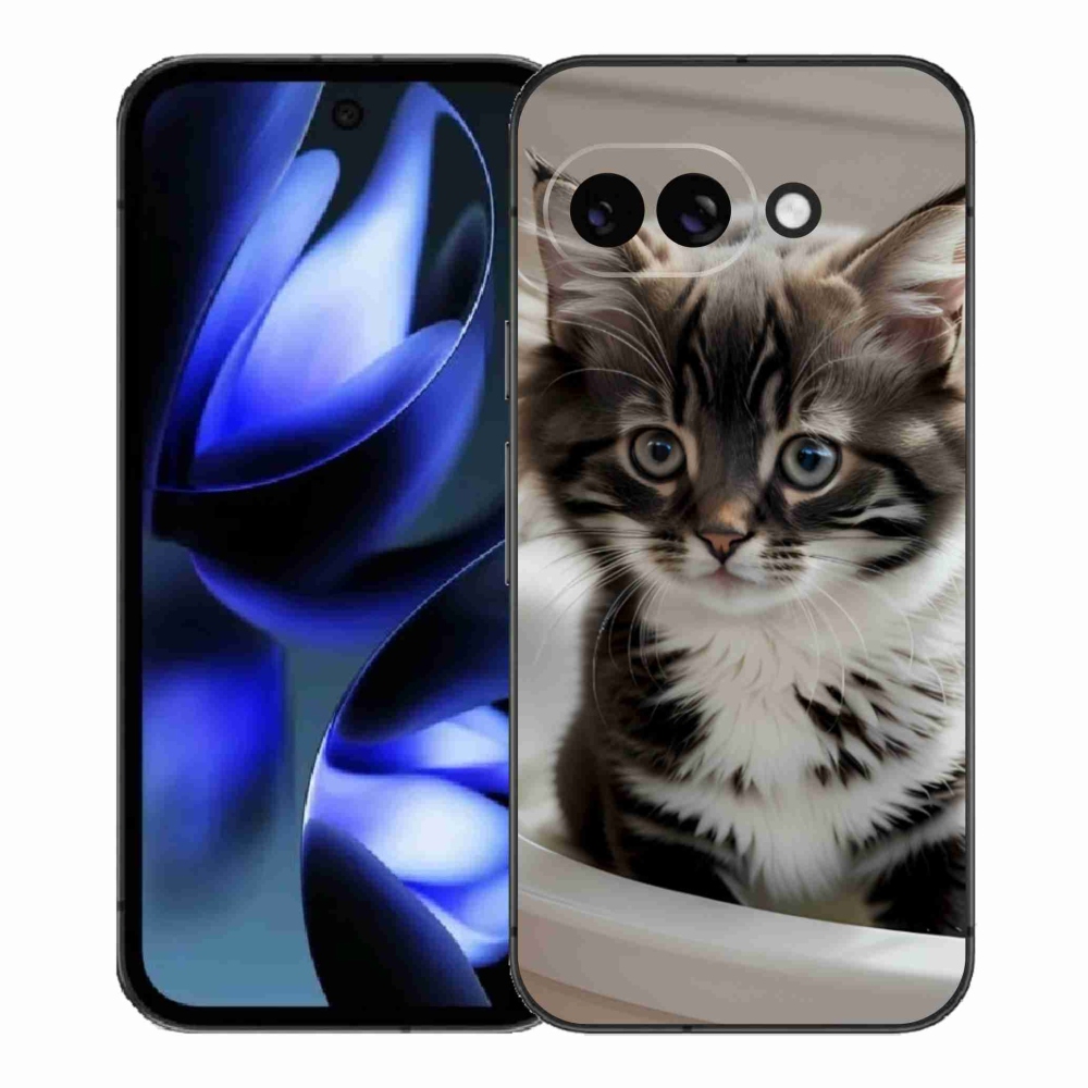 Gélový kryt mmCase na Google Pixel 9a - zvedavé mačiatko