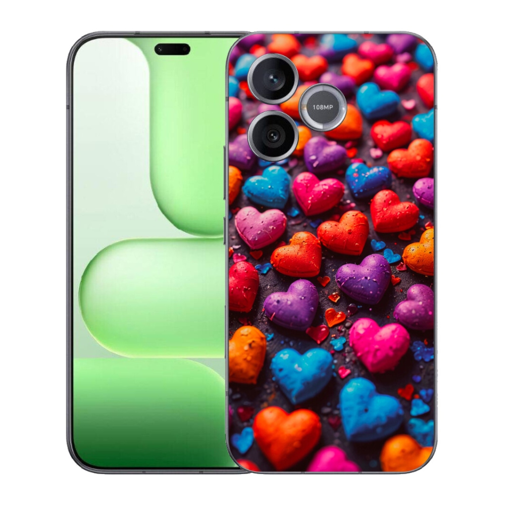 Gélový kryt mmCase na Honer 600 Lite - farebné srdcia