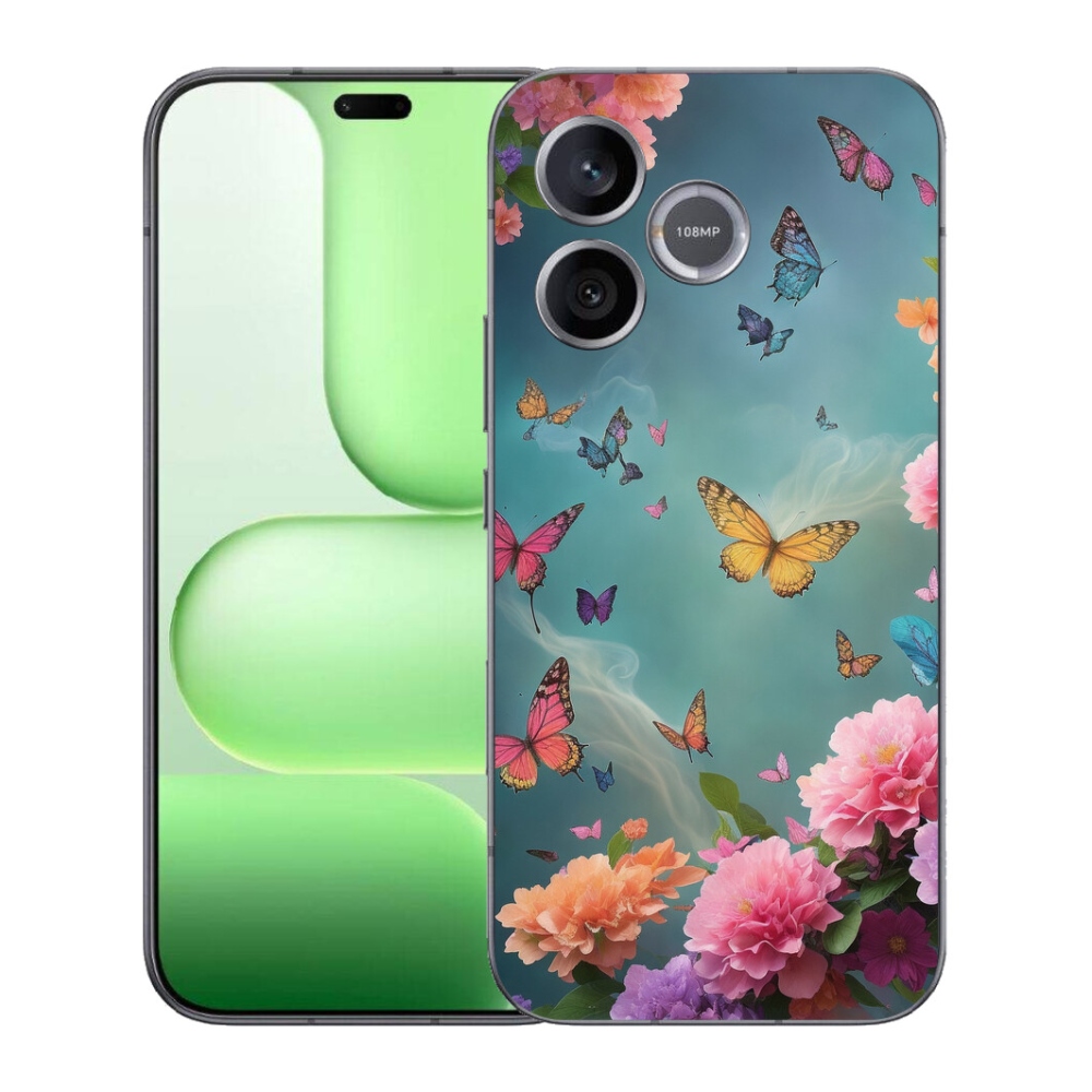 Gélový kryt mmCase na Honer 600 Lite - farebné kvety a motýle