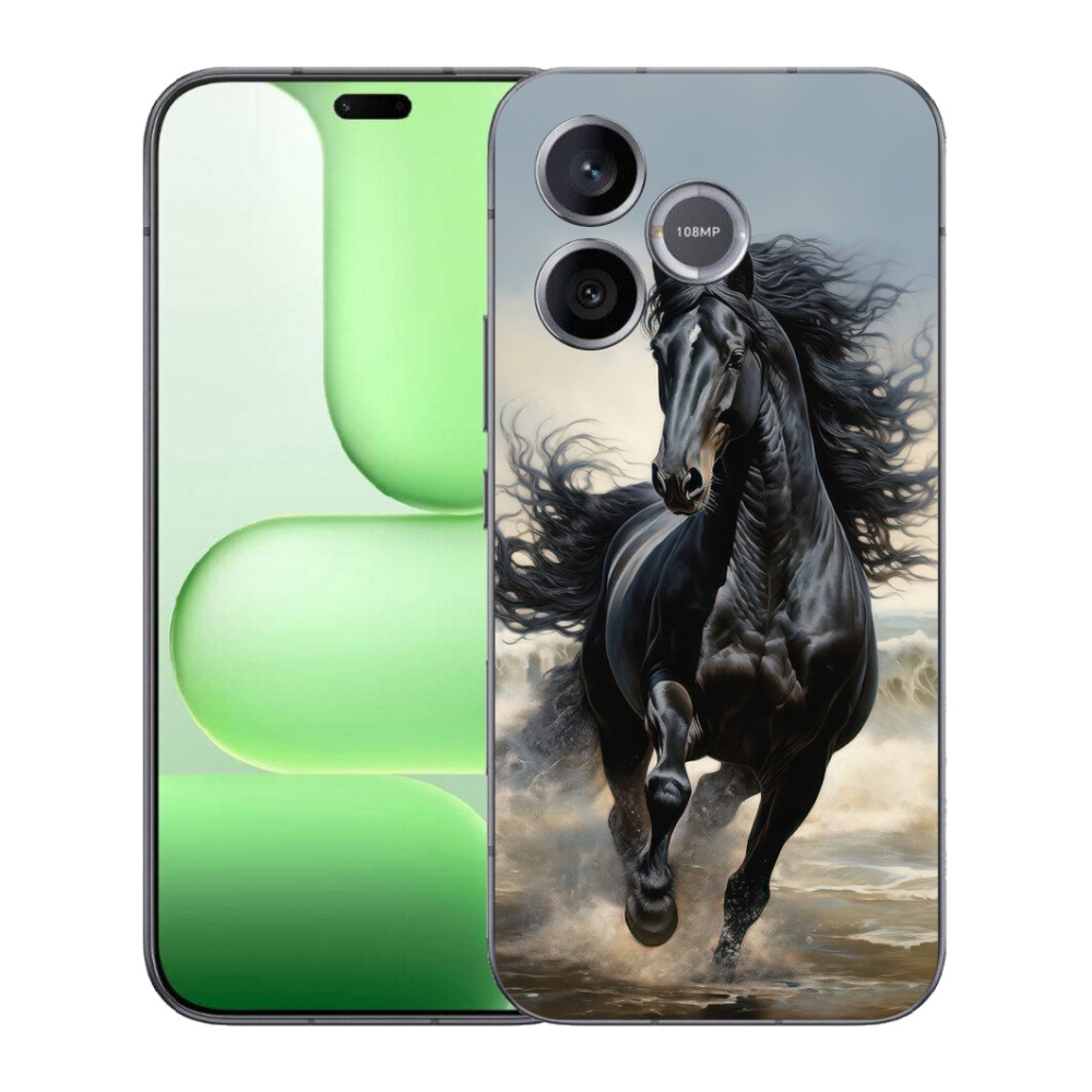Gélový kryt mmCase na Honer 600 Lite - bežiaci čierny kôň