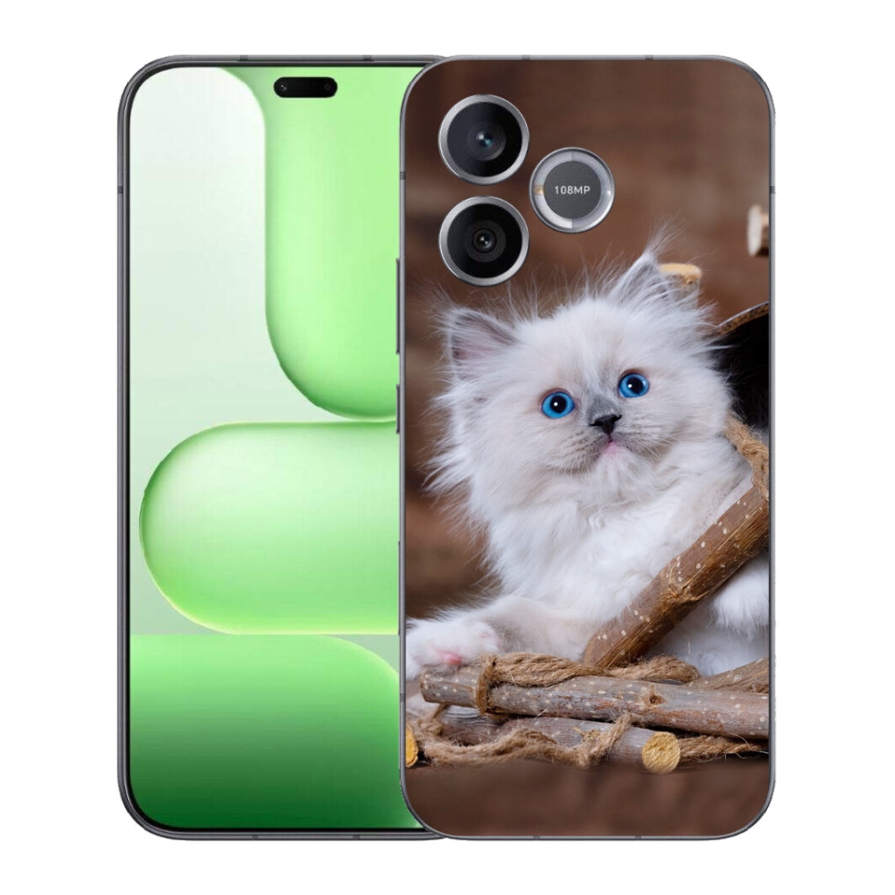 Gélový kryt mmCase na Honer 600 Lite - biele mačiatko