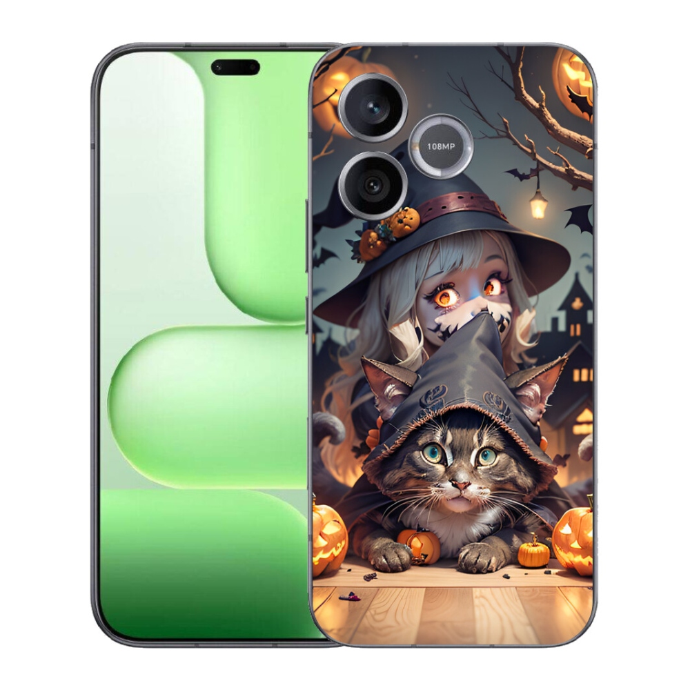 Gélový kryt mmCase na Honer 600 Lite - čarodejnica s mačkou