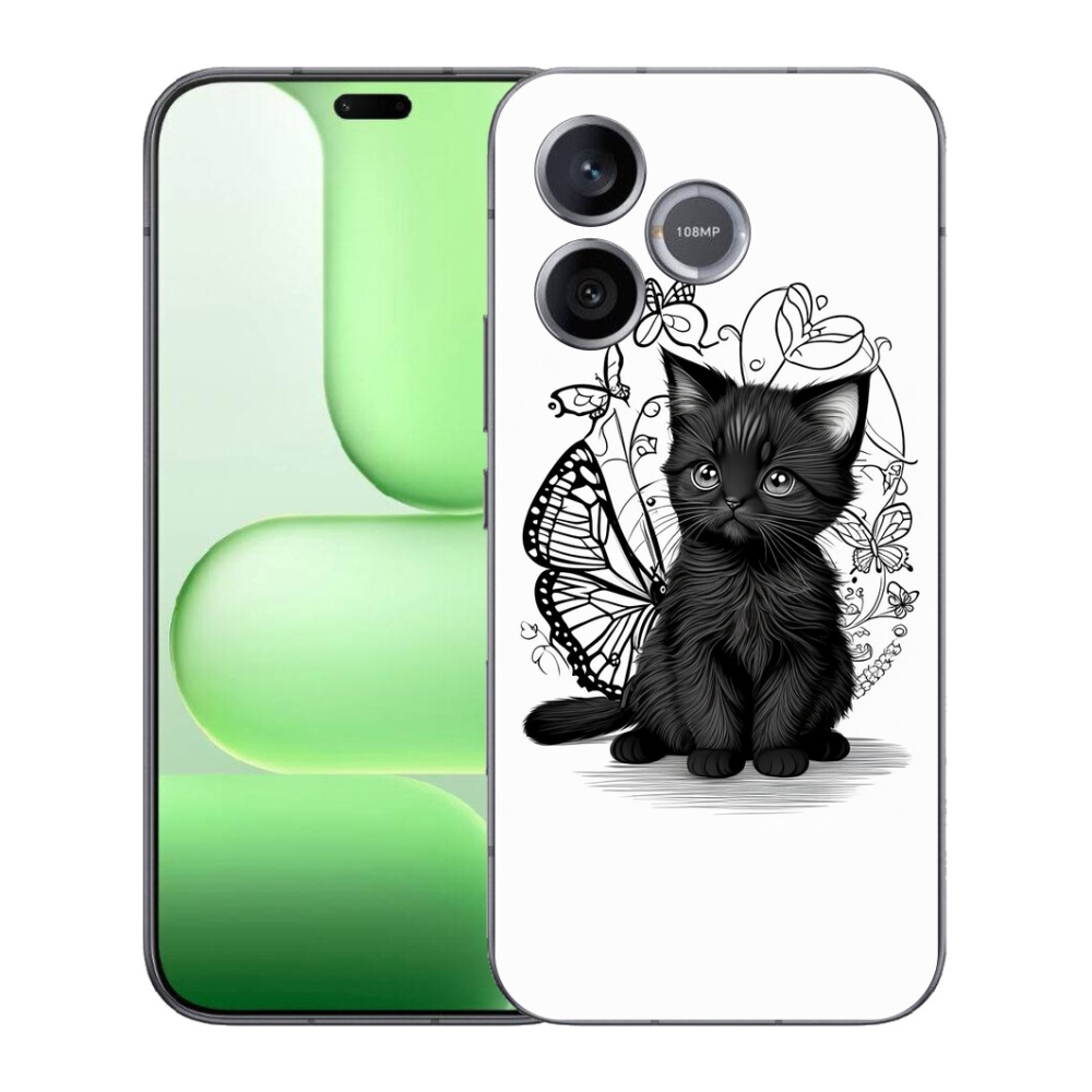 Gélový kryt mmCase na Honer 600 Lite - čierne mačiatko