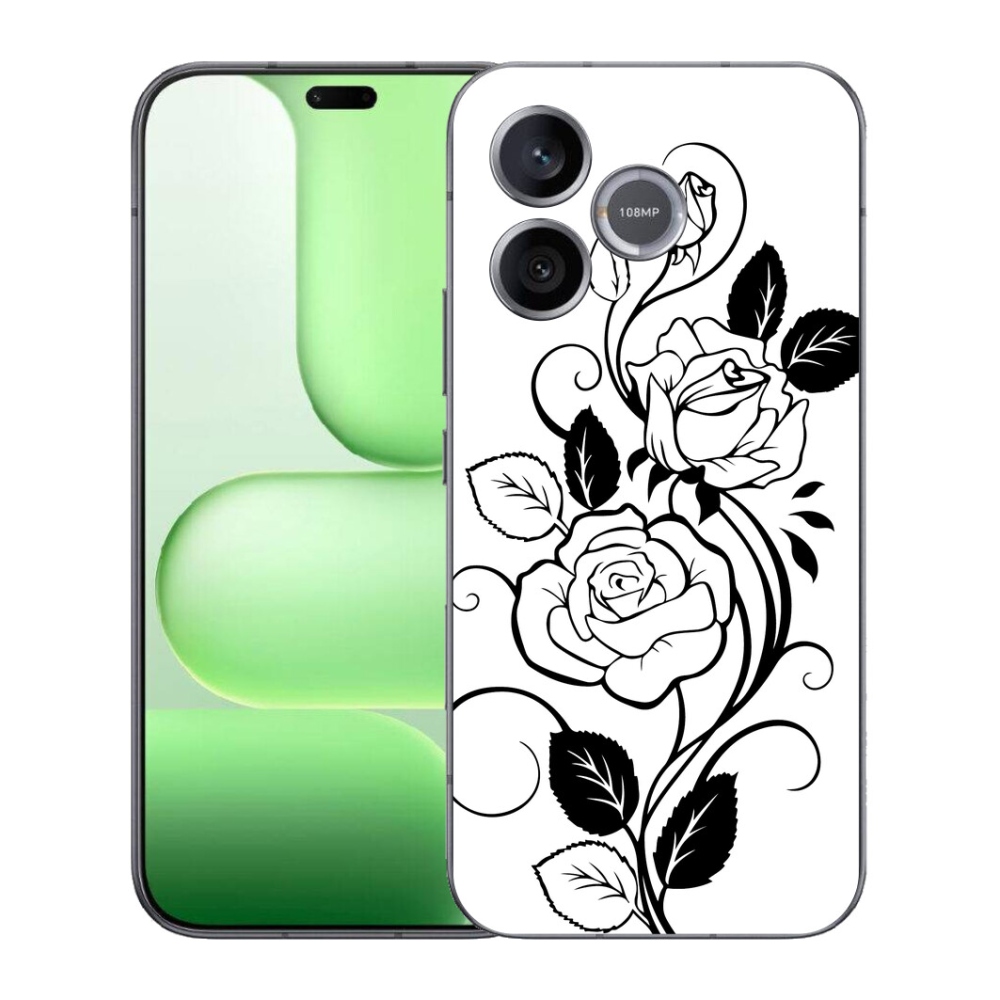 Gélový kryt mmCase na Honer 600 Lite - čiernobiela ruža