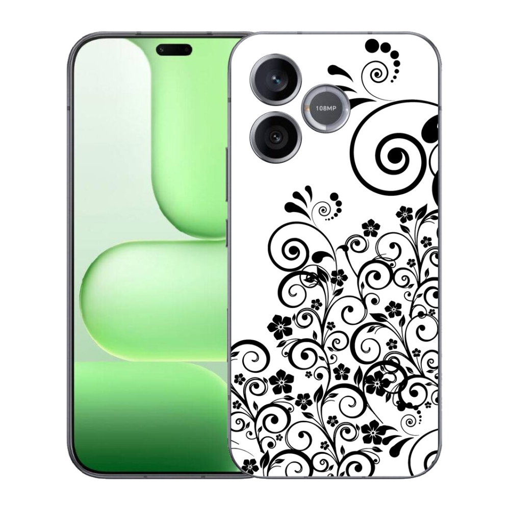 Gélový kryt mmCase na Honer 600 Lite - čiernobiele kvetinové vzory