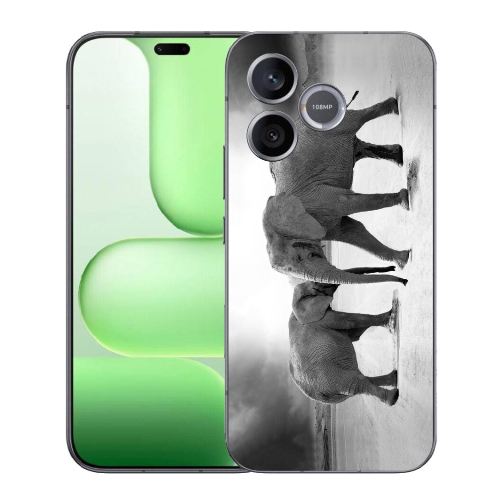 Gélový kryt mmCase na Honer 600 Lite - čiernobieli slony