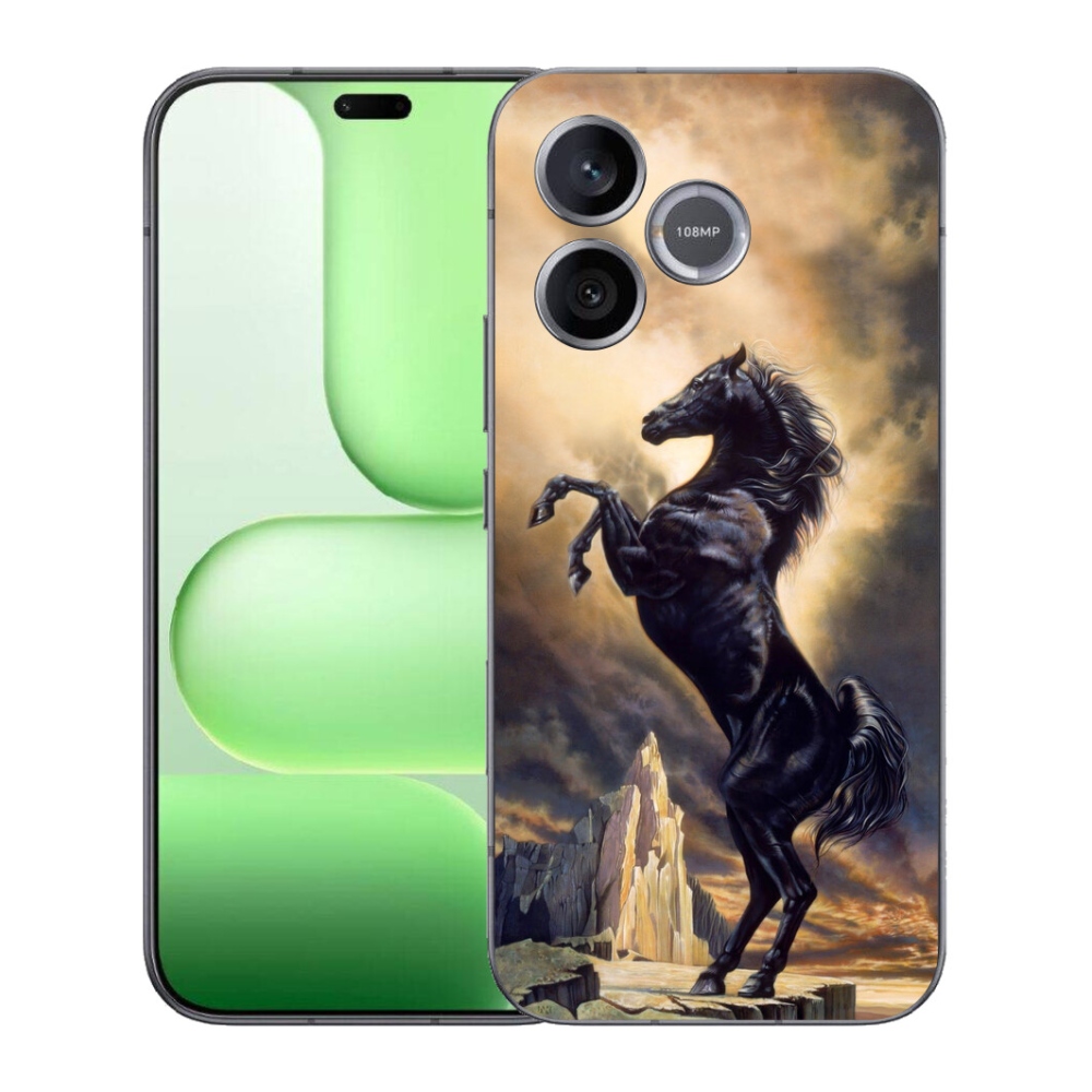 Gélový kryt mmCase na Honer 600 Lite - čierny kreslený kôň