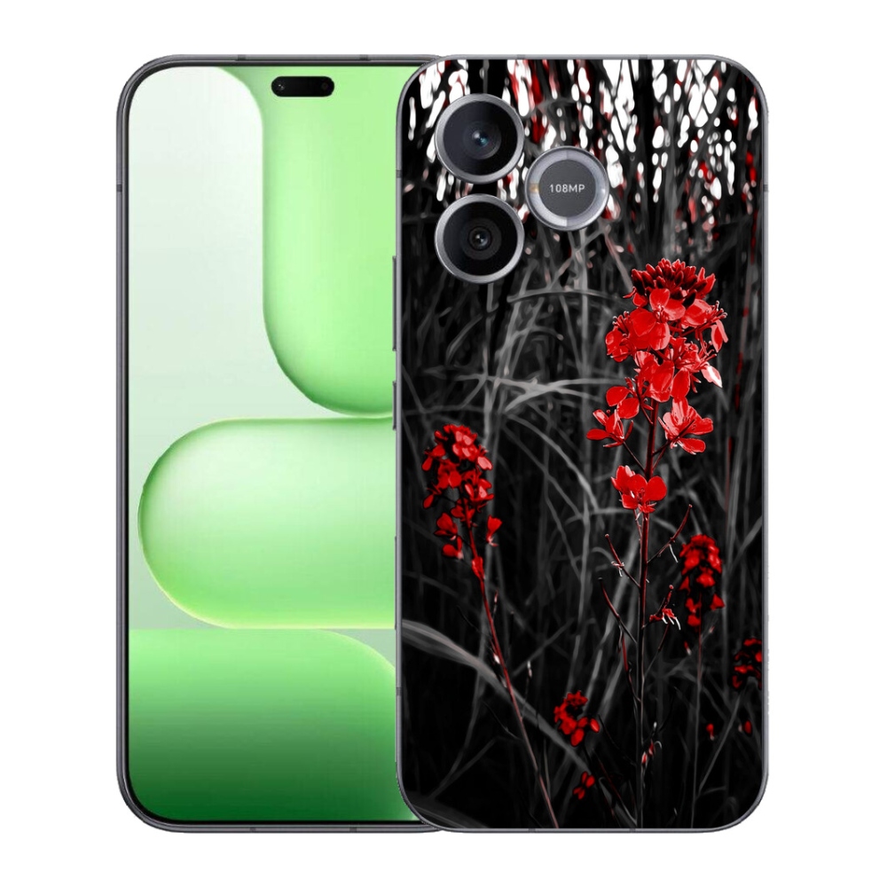 Gélový kryt mmCase na Honer 600 Lite - červená rastlina